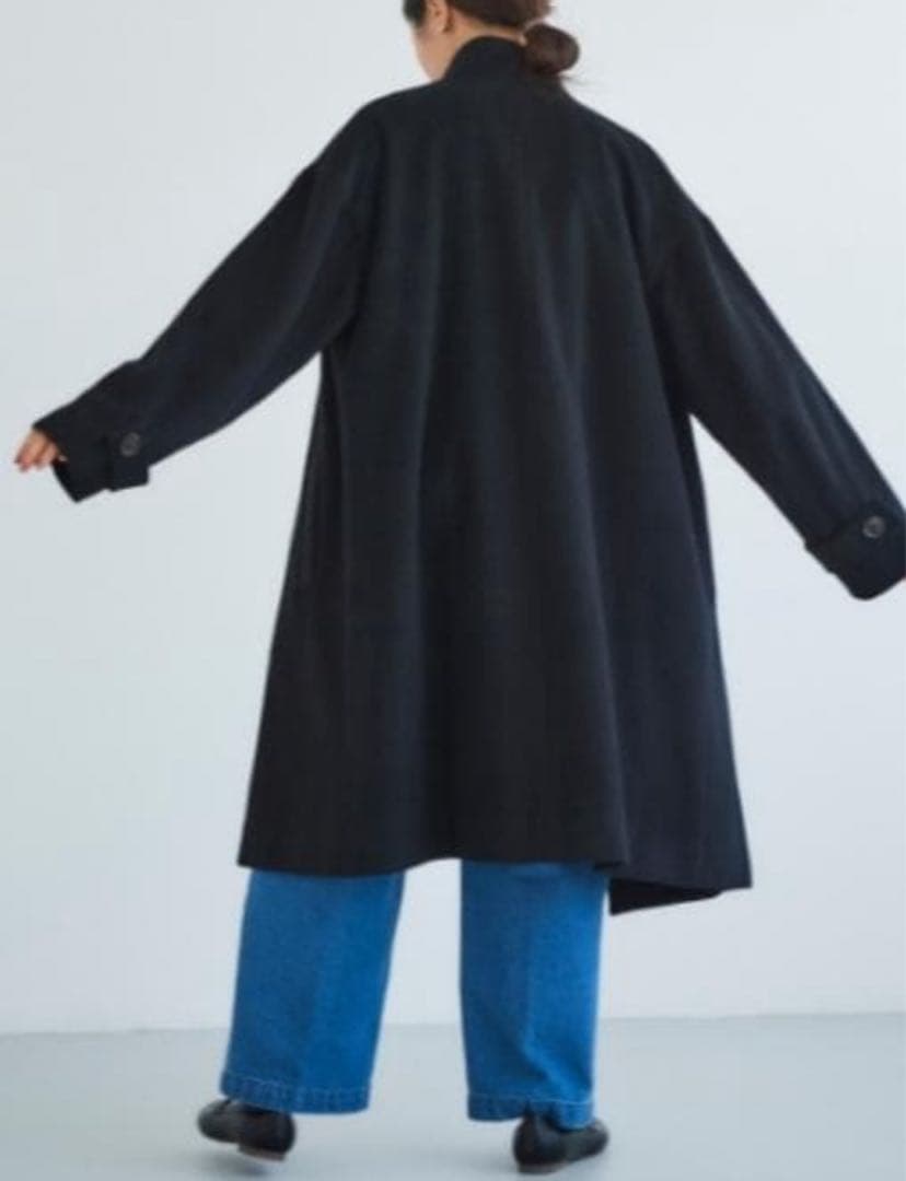 【新品★訳あり】ウールカシミヤスタンドカラーロングコート ルクールブラン