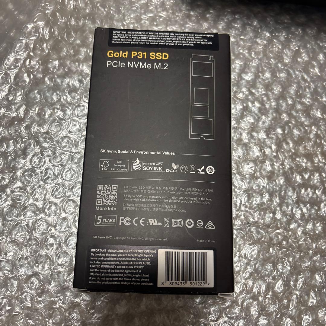 内蔵型SSD SK hynix Gold P31 SSD 1TB NVMe M.2