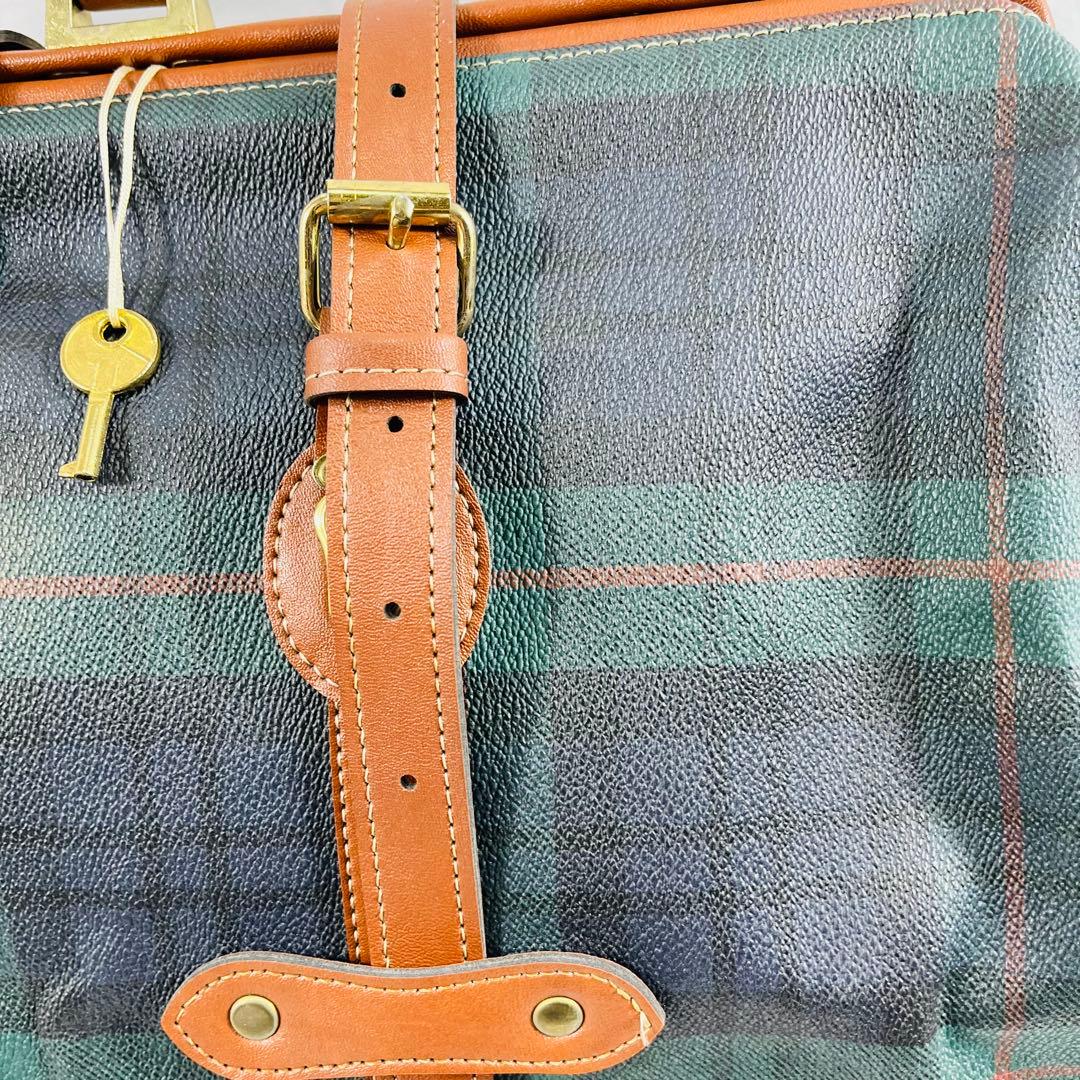 【美品】Polo Mallet ボストンバッグ グリーンチェックドクターズバッグ