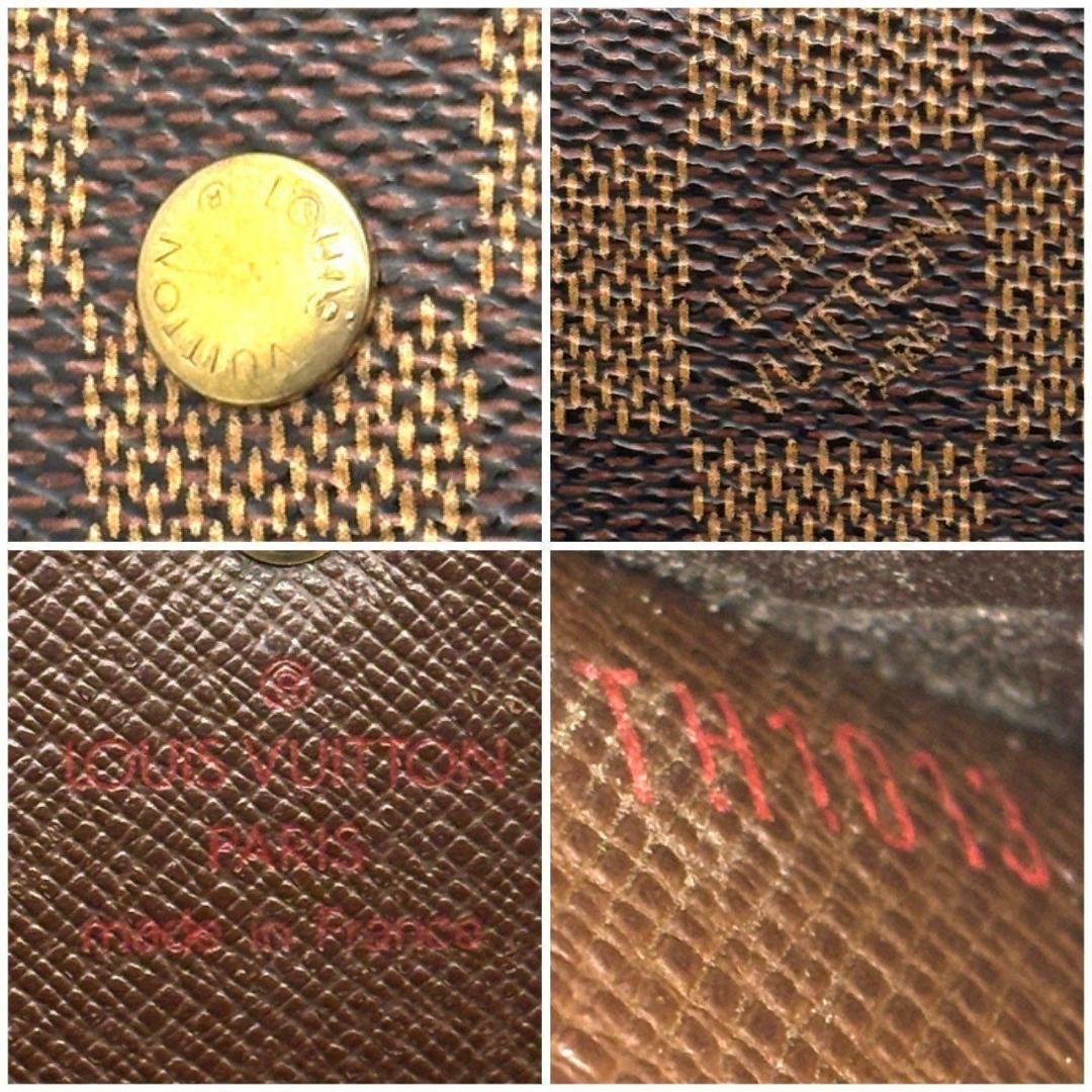 ド*ル様 ルイヴィトン 三つ折り財布 ダミエ インターナショナル 長財布 ブラウ
