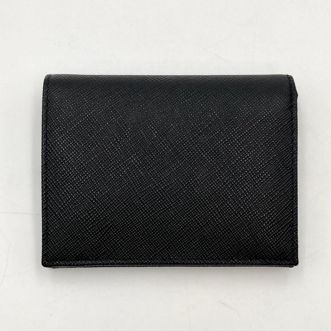 ホタテ✨ PRADA 1MV204 二つ折り財布 黒 サフィアーノレザー