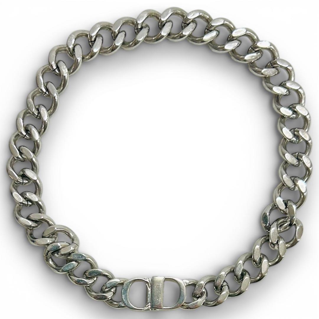 ★美品★ DIOR チェーンネックレス シルバー系　132