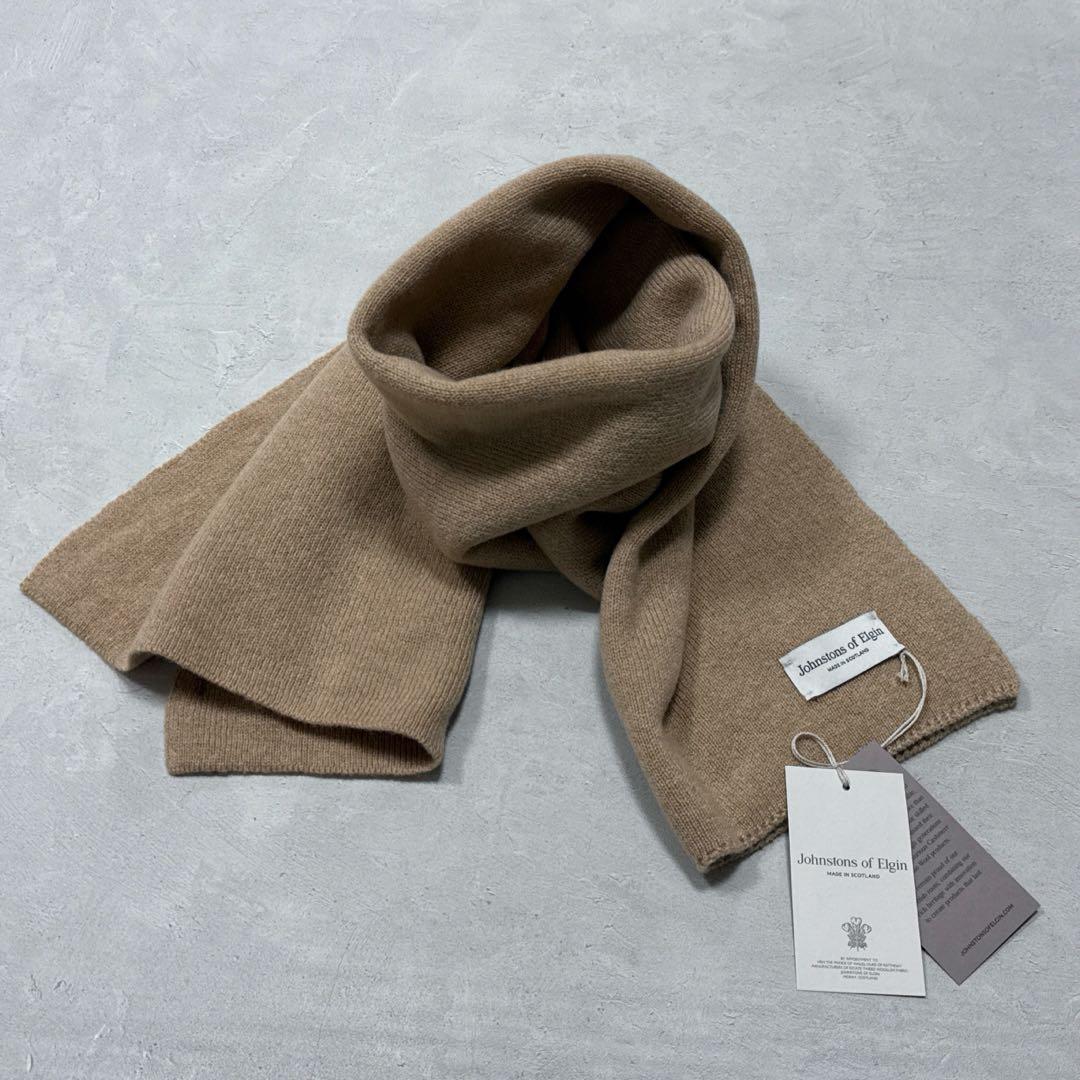 新品 ジョンストンズ カシミヤストール マフラー ソフトキャメル