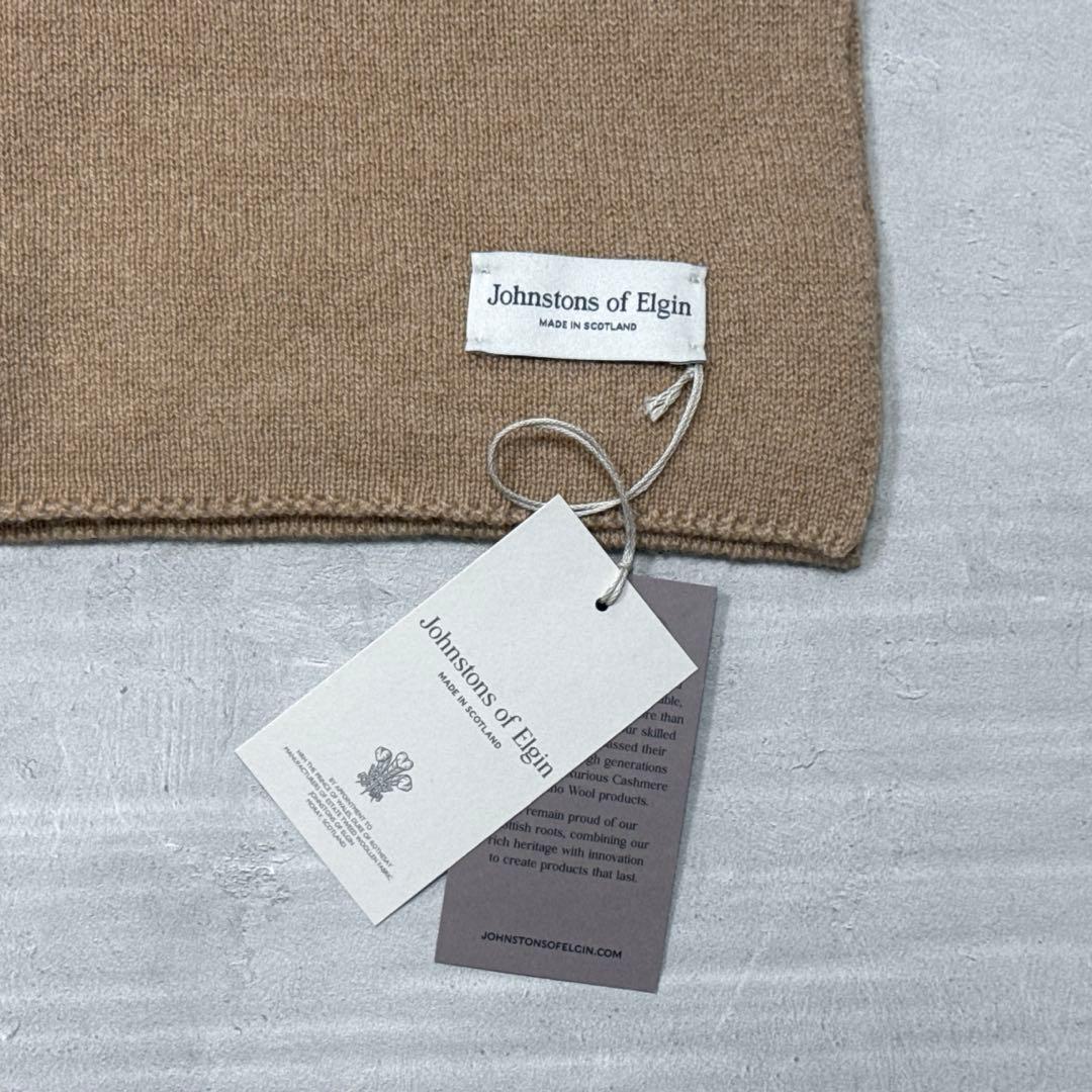 新品 ジョンストンズ カシミヤストール マフラー ソフトキャメル