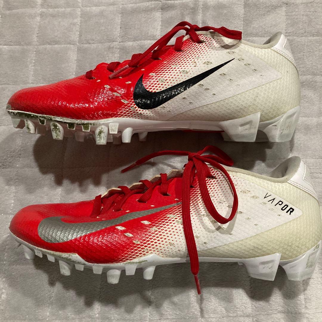 [27cm] Nike Vapor スパイク 赤/白　アメフト