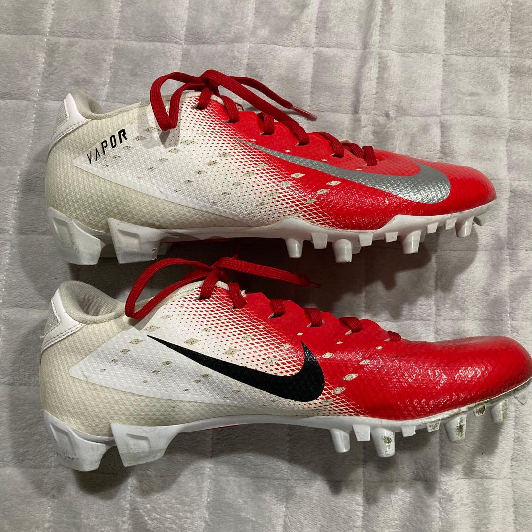 [27cm] Nike Vapor スパイク 赤/白　アメフト