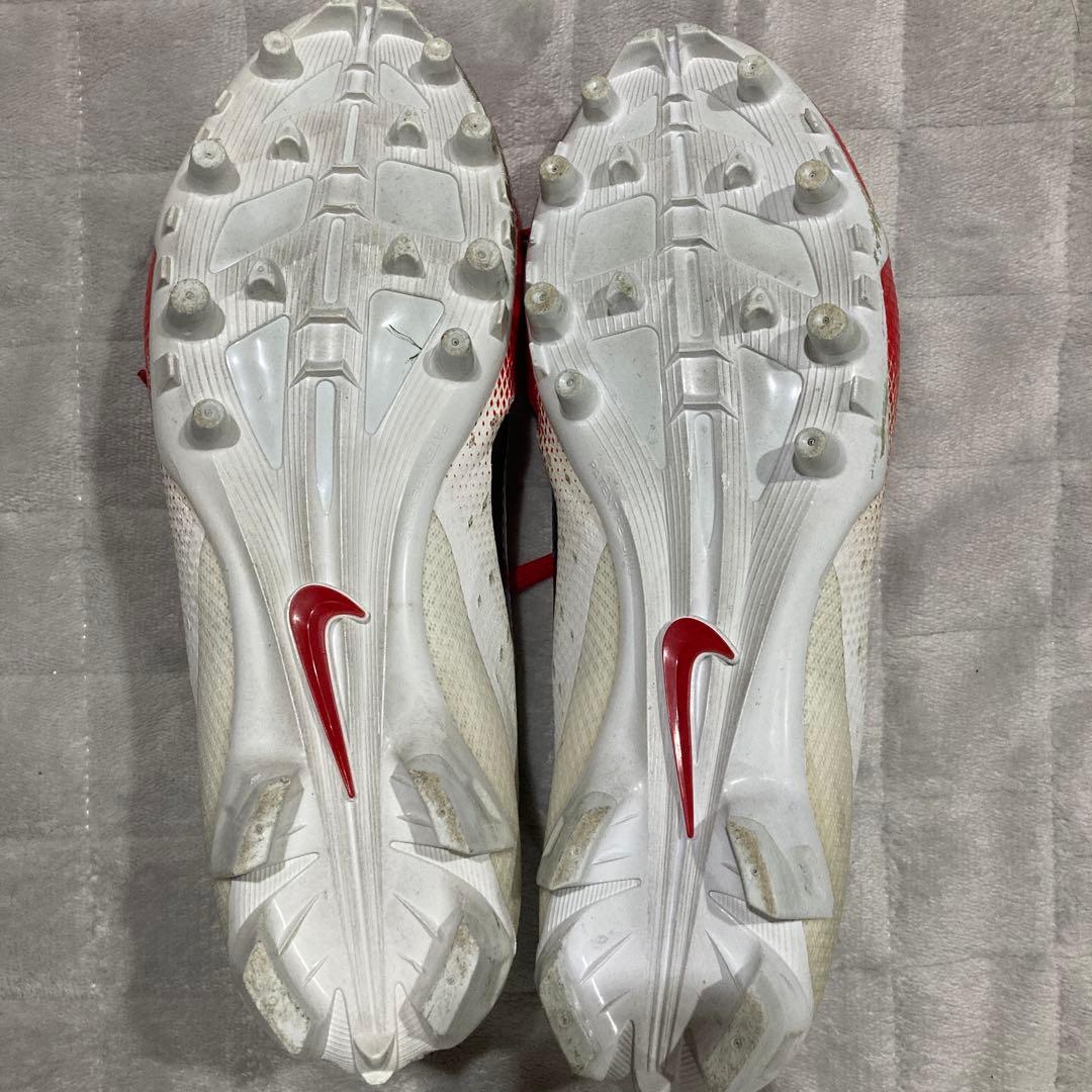 [27cm] Nike Vapor スパイク 赤/白　アメフト