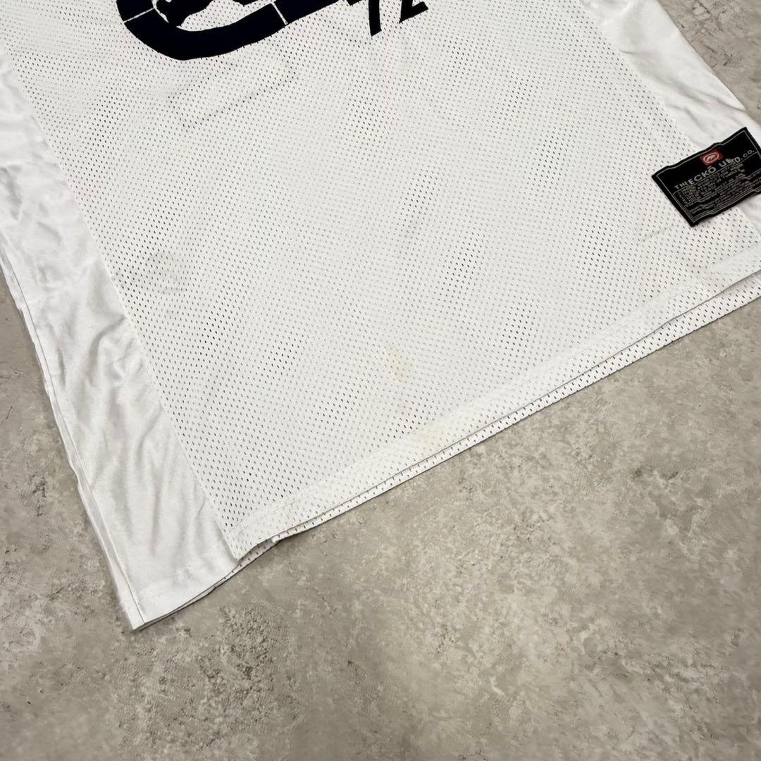 ◎90s ECKO UNLTD. メッシュ 半袖 ゲームシャツ XL ホワイト