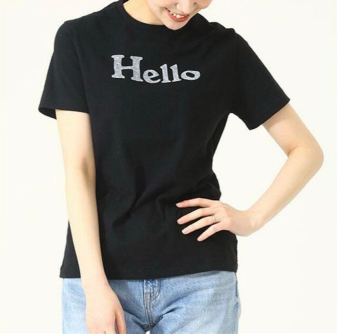マディソンブルー Hello ハロー　ロゴ　Tシャツ　黒　01