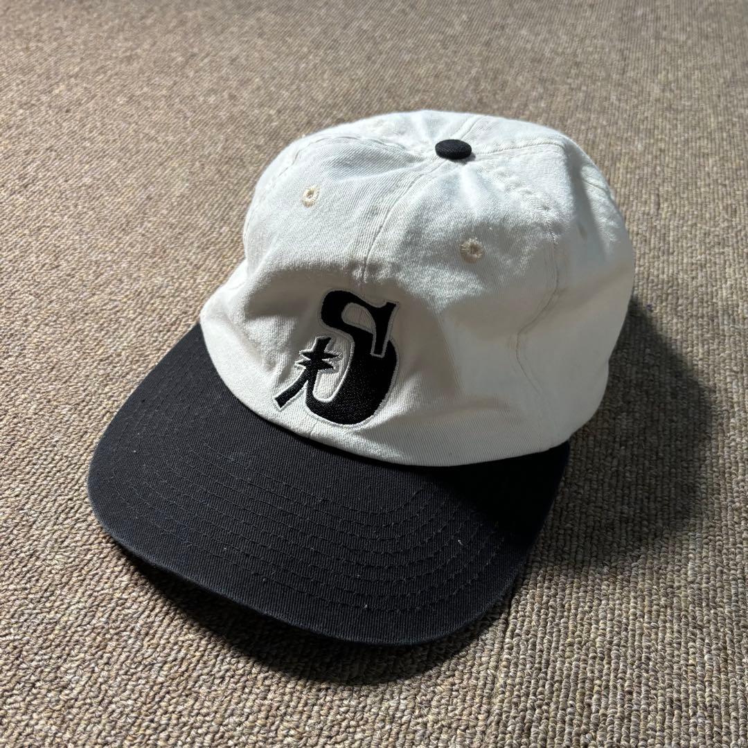 stussy ツートン 6パネル コットン キャップ 白黒