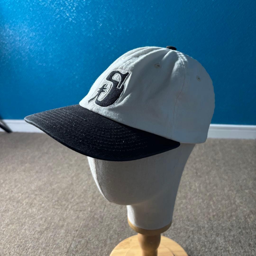 stussy ツートン 6パネル コットン キャップ 白黒