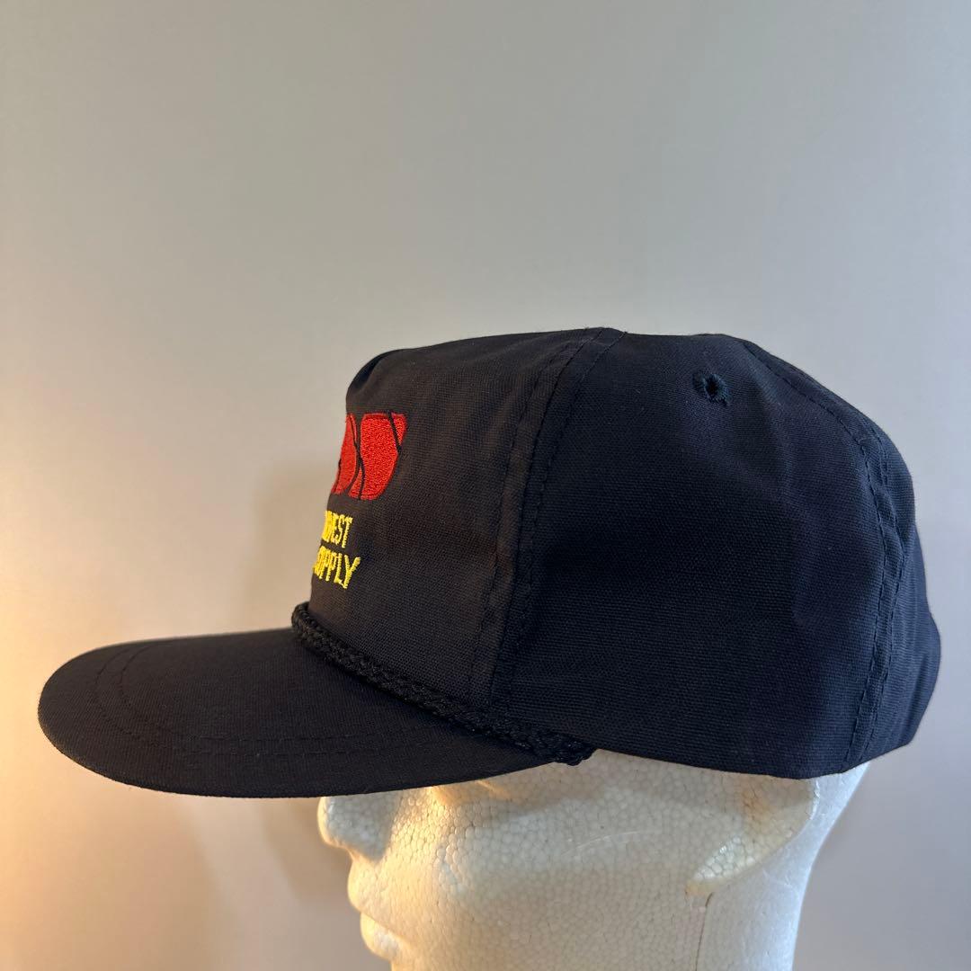 希少 USA製 80s デッドストック ヴィンテージ ロープ キャップ 企業ロゴ