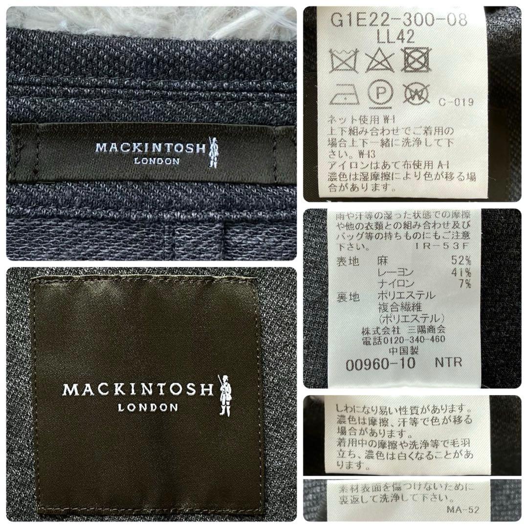【近年 リネン混 XL】マッキントッシュ　テーラードジャケット　アンコン　伸縮