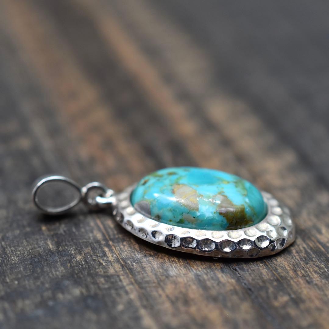 Silver925 Compressed Turquoise ターコイズチャーム