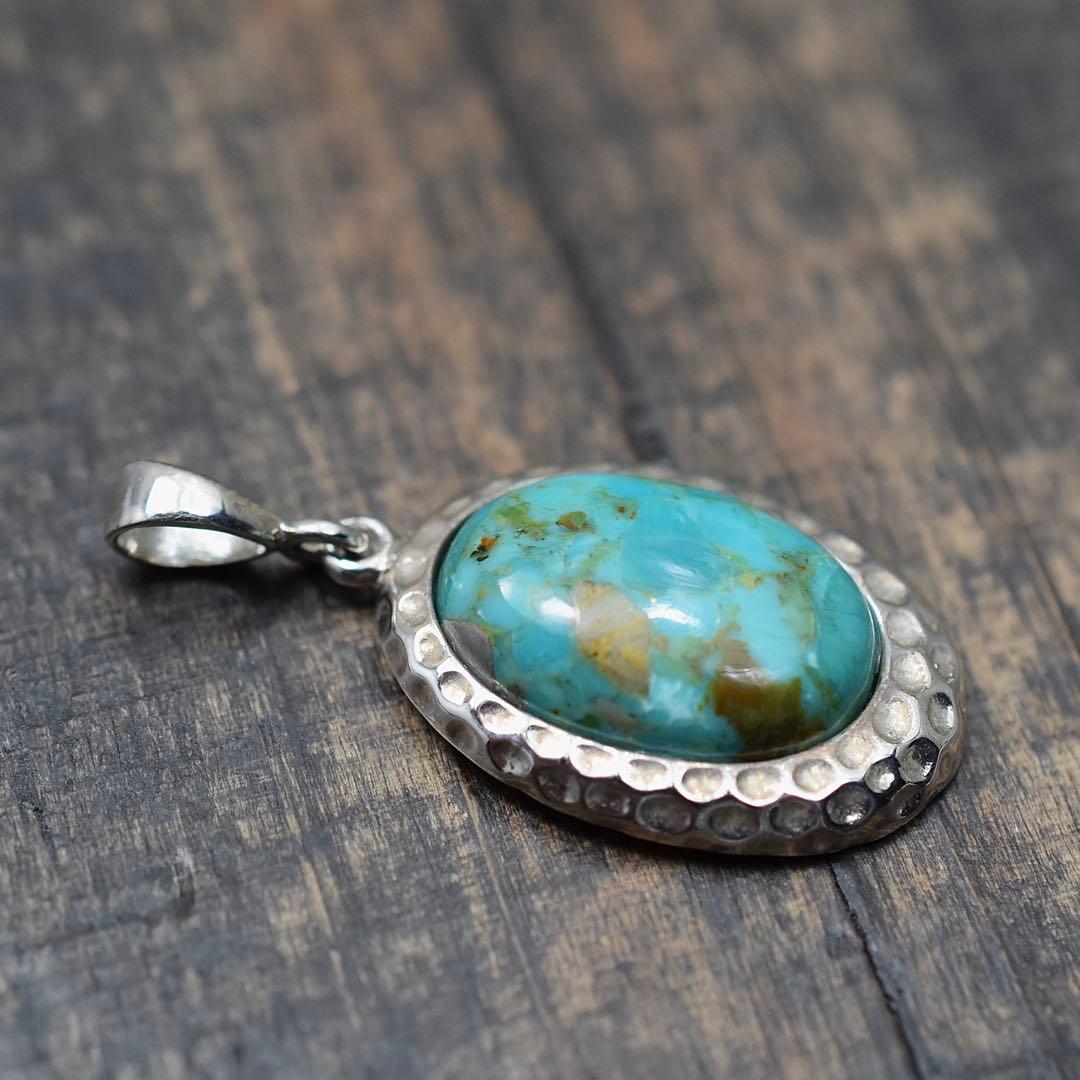 Silver925 Compressed Turquoise ターコイズチャーム