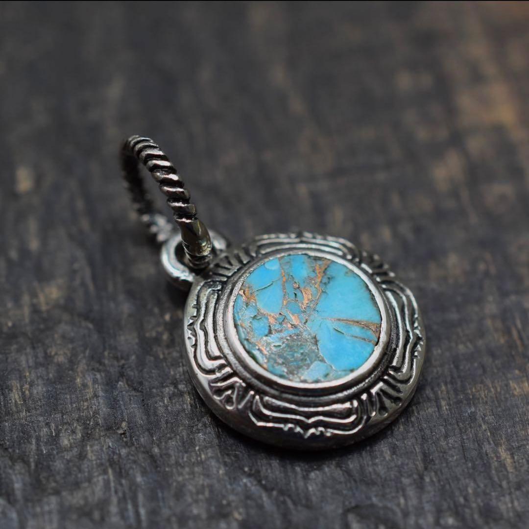 Silver925 Compressed Turquoise ターコイズチャーム