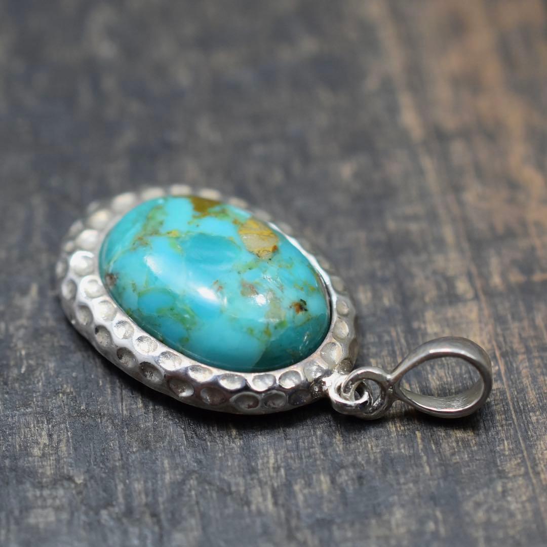 Silver925 Compressed Turquoise ターコイズチャーム