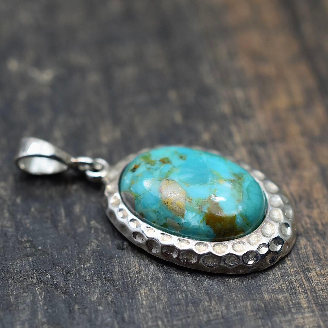 Silver925 Compressed Turquoise ターコイズチャーム