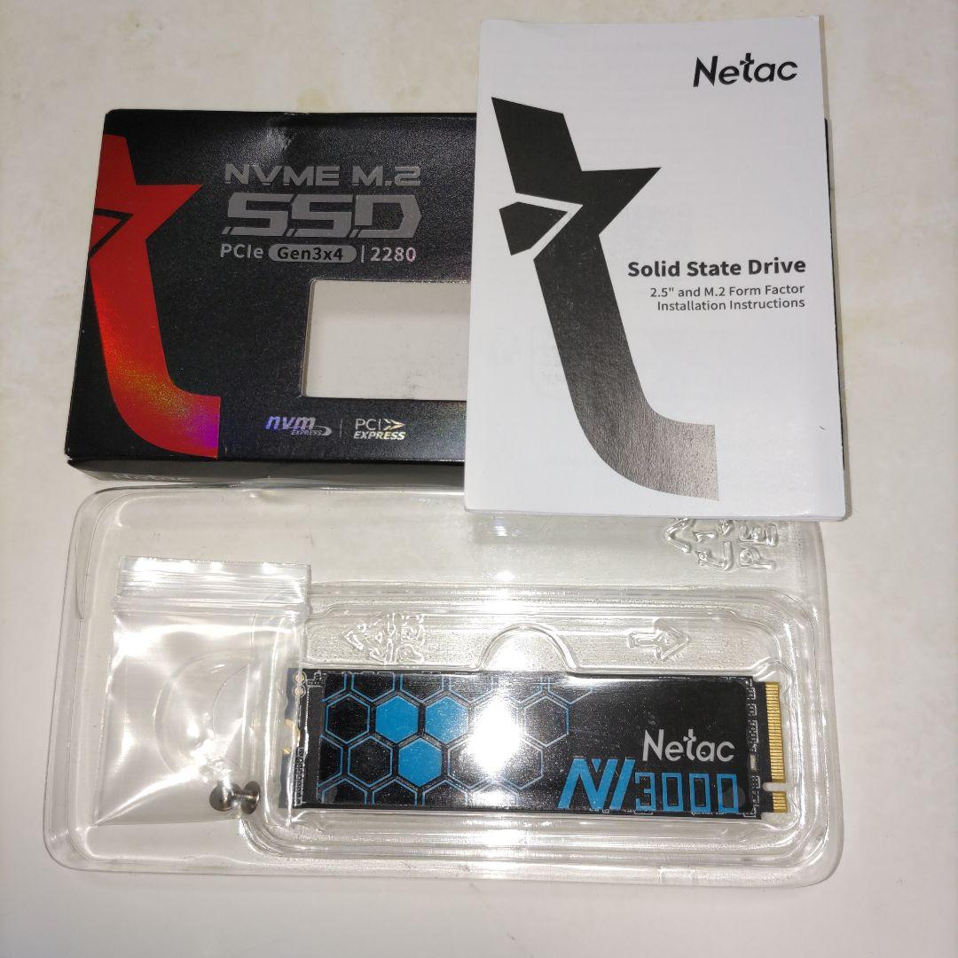 500GB SSD Netac NVME M.2 薄型ヒートシンク付き