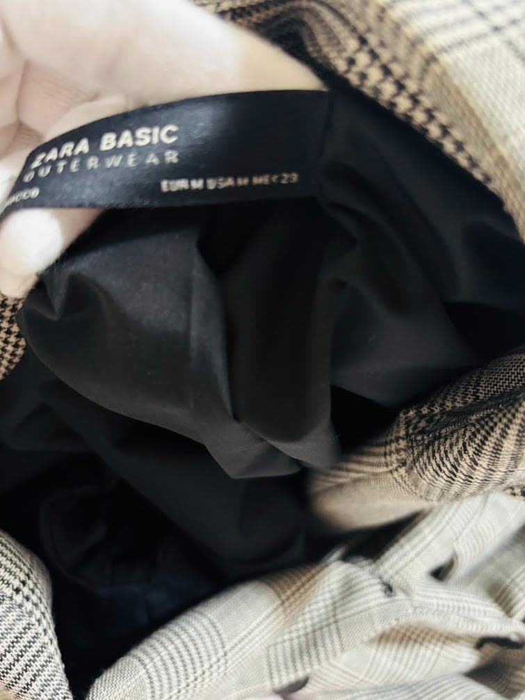 【新品同様】ZARA ザラ　ジャケット　コート　チェック　チェスター　ロング