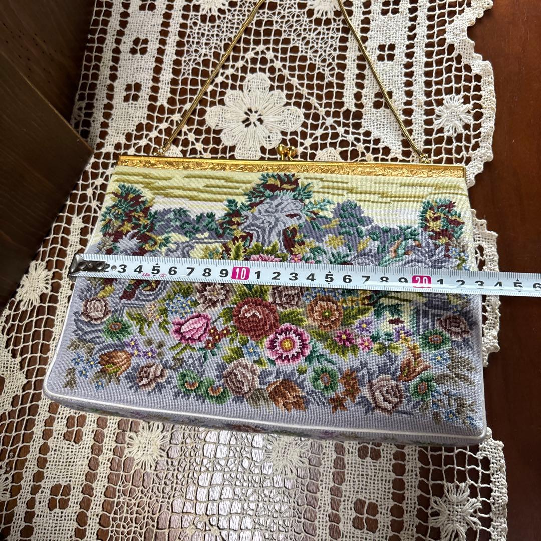 プチポアン　アンティーク　バッグ ニードルポイント 刺繍大好き