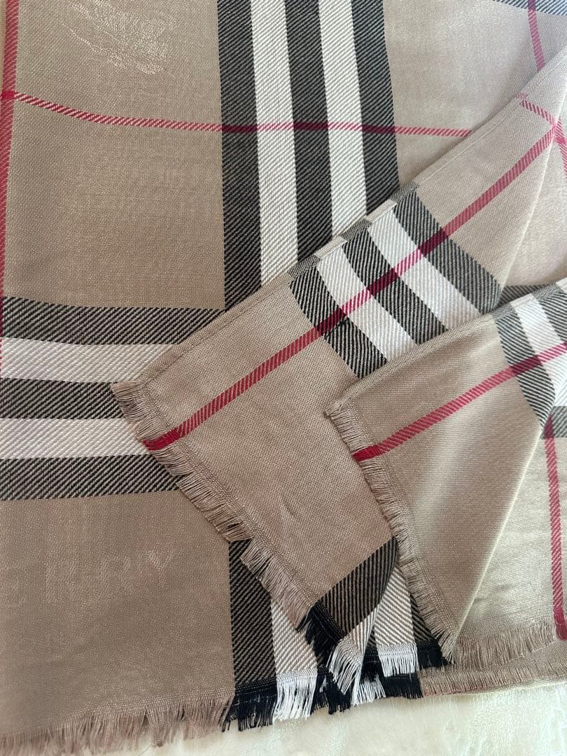 Burberry チェック柄 マフラー大判シルクカシミヤ180cm×70cm