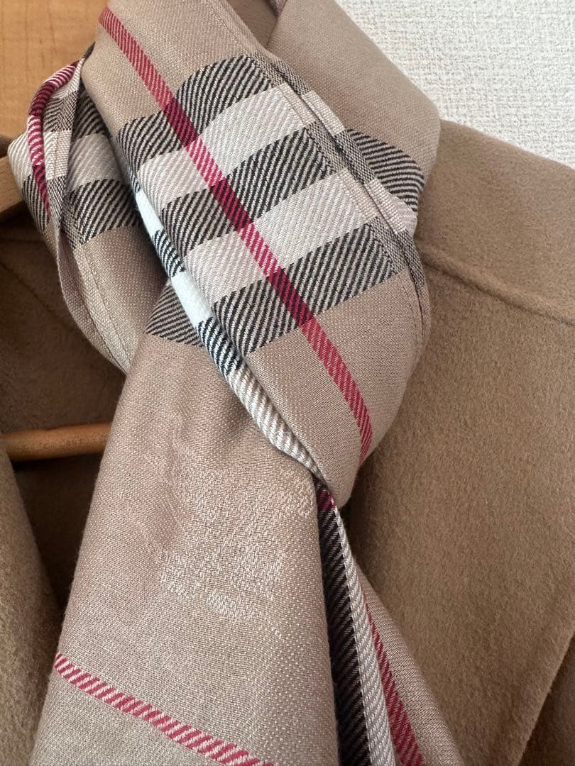 Burberry チェック柄 マフラー大判シルクカシミヤ180cm×70cm