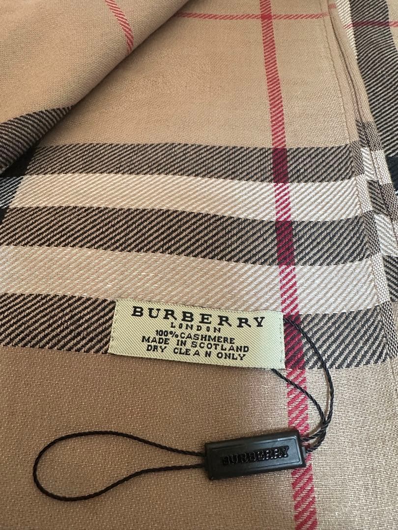 Burberry チェック柄 マフラー大判シルクカシミヤ180cm×70cm