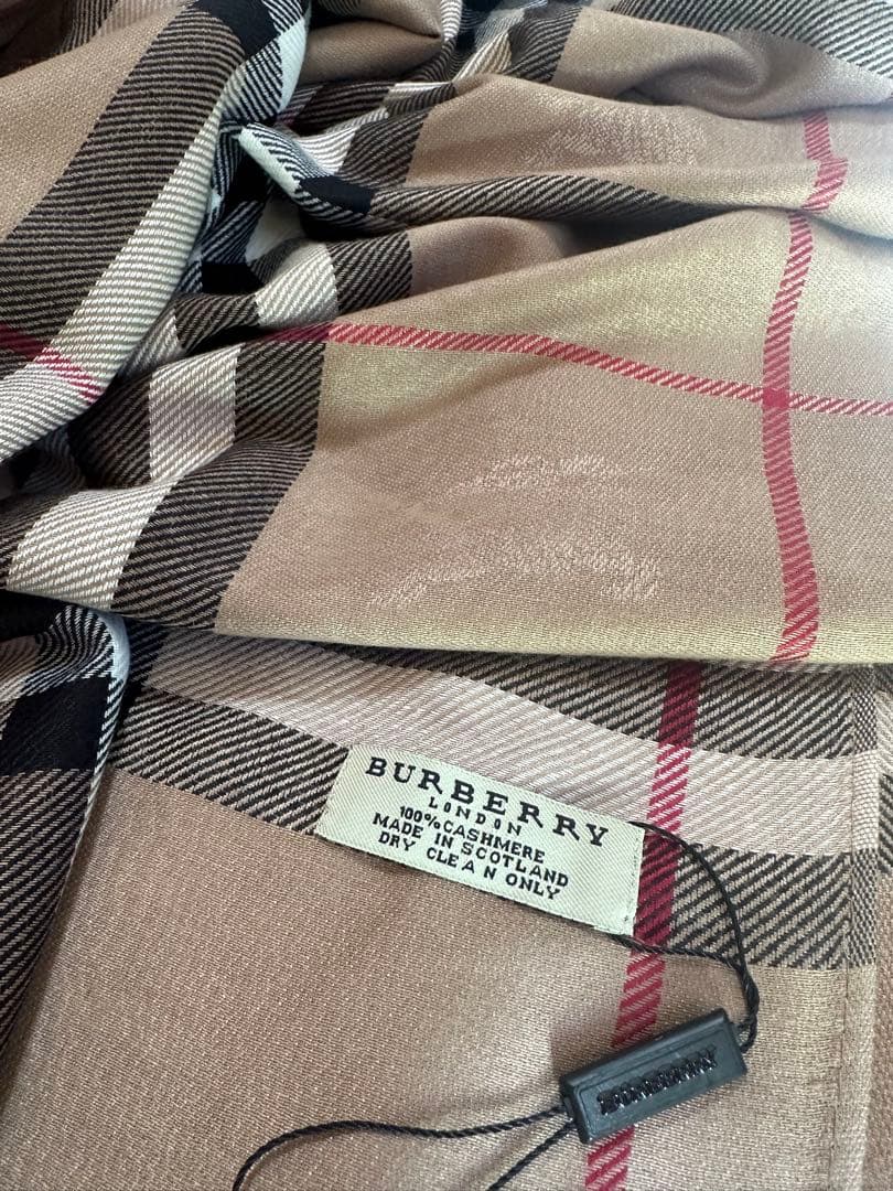 Burberry チェック柄 マフラー大判シルクカシミヤ180cm×70cm