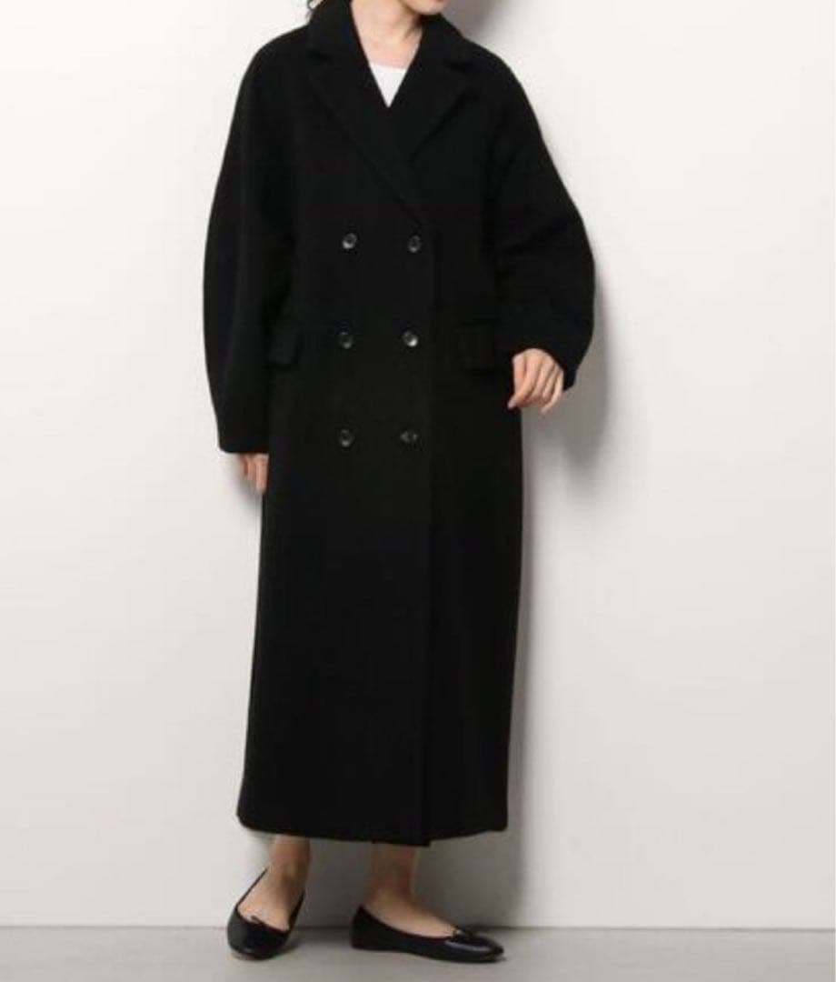 DOUBLE WOOL LONG COAT クラネ　ブラック　サイズ0 ロング