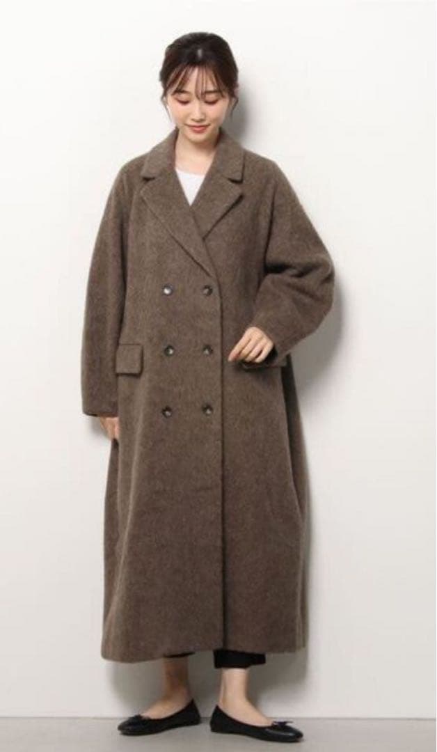 DOUBLE WOOL LONG COAT クラネ　ブラック　サイズ0 ロング