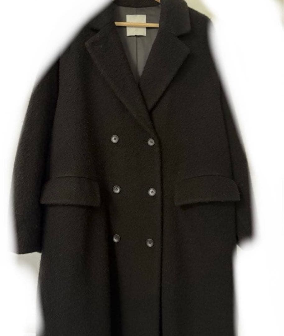 DOUBLE WOOL LONG COAT クラネ　ブラック　サイズ0 ロング
