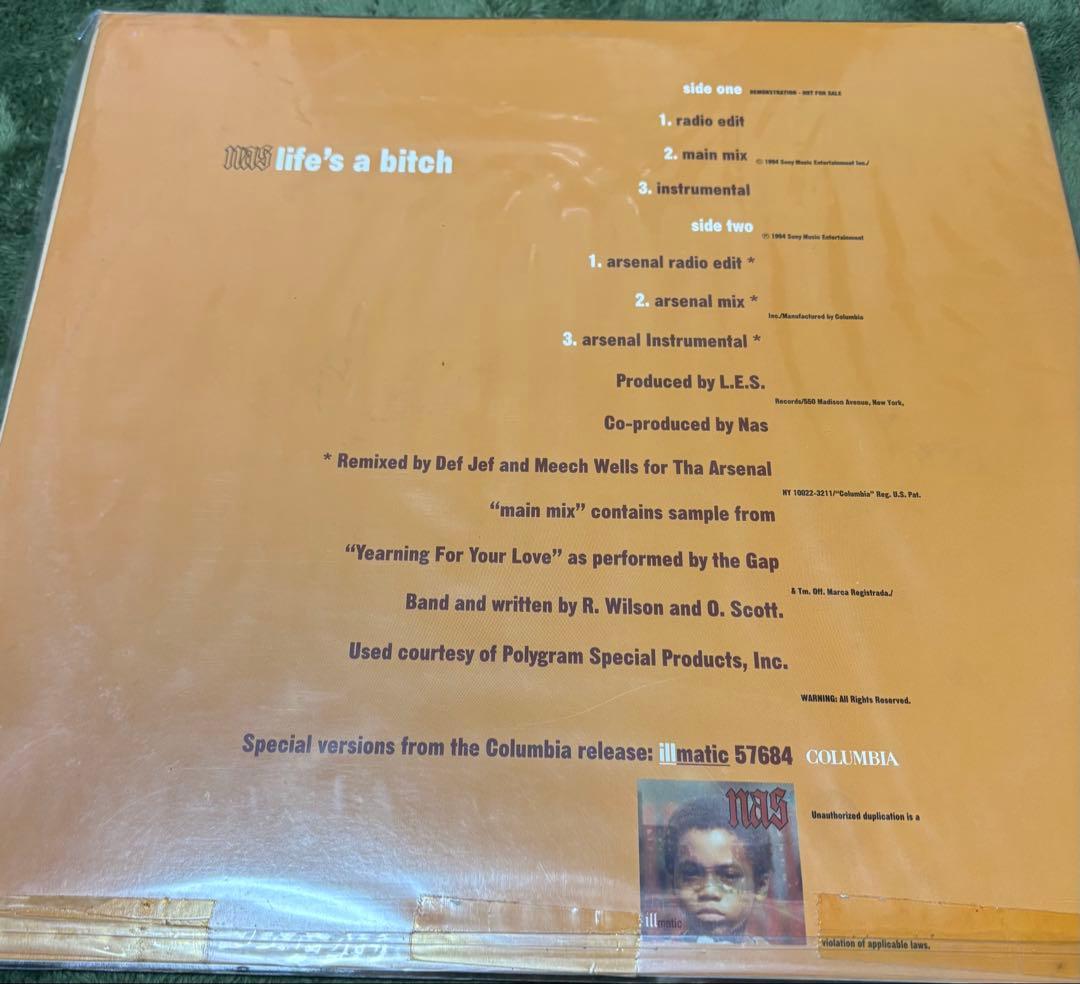 希少極上USプロモ　NAS / Life's A Bitch 12\"