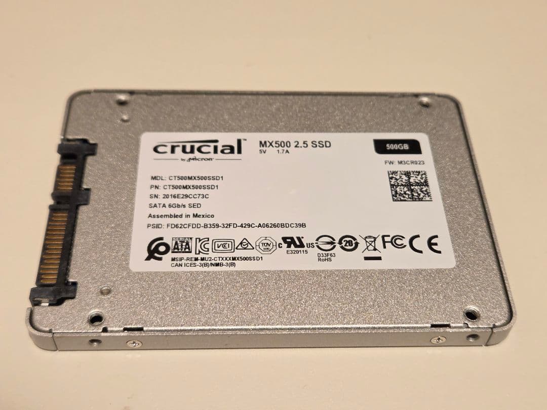 Crucial MX500 500GB⑦◆2.5インチ SSD