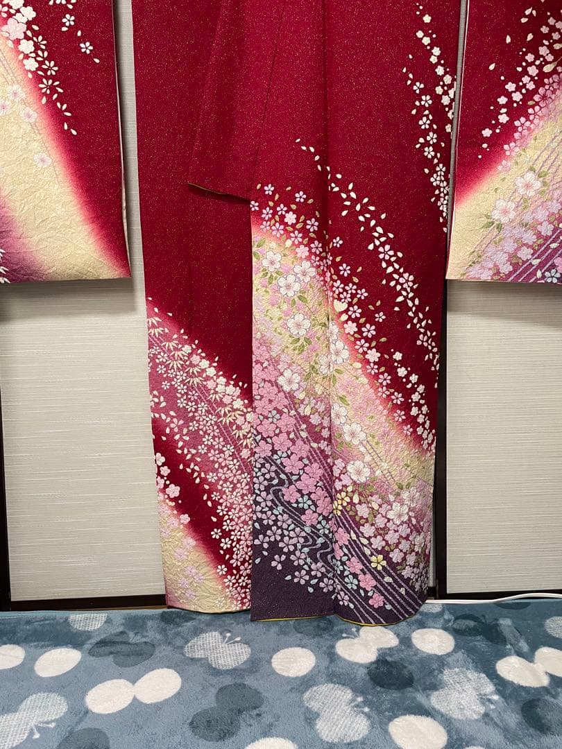 成人式　振袖　着物　やまと　赤　桜　小物セット