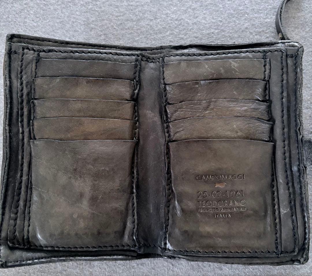 美品！カンポマッジ CAMPOMAGGI 二つ折り財布 ビンテージ加工 スタッズ