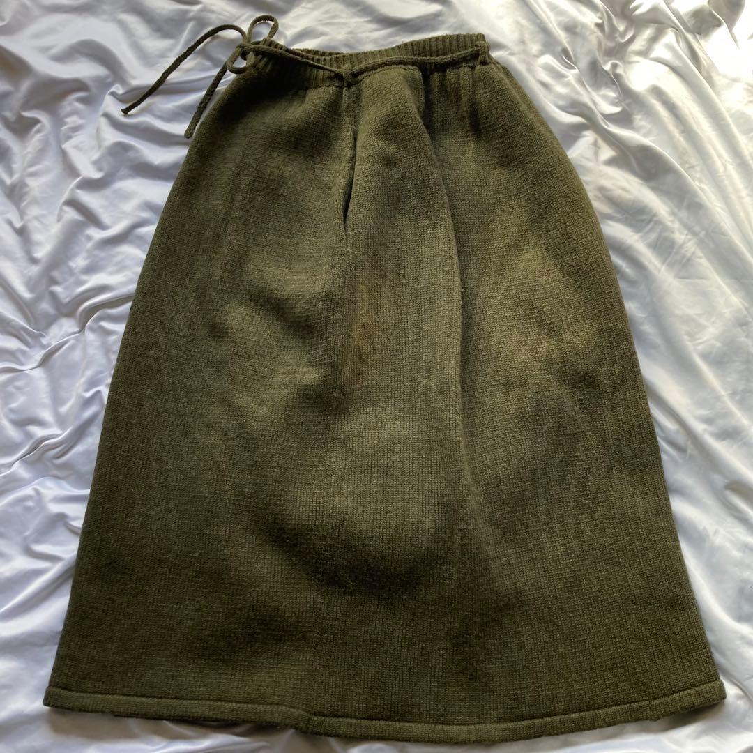 05aw Y’s LAINE WOOL スカート グリーン