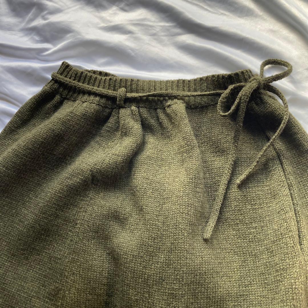 05aw Y’s LAINE WOOL スカート グリーン