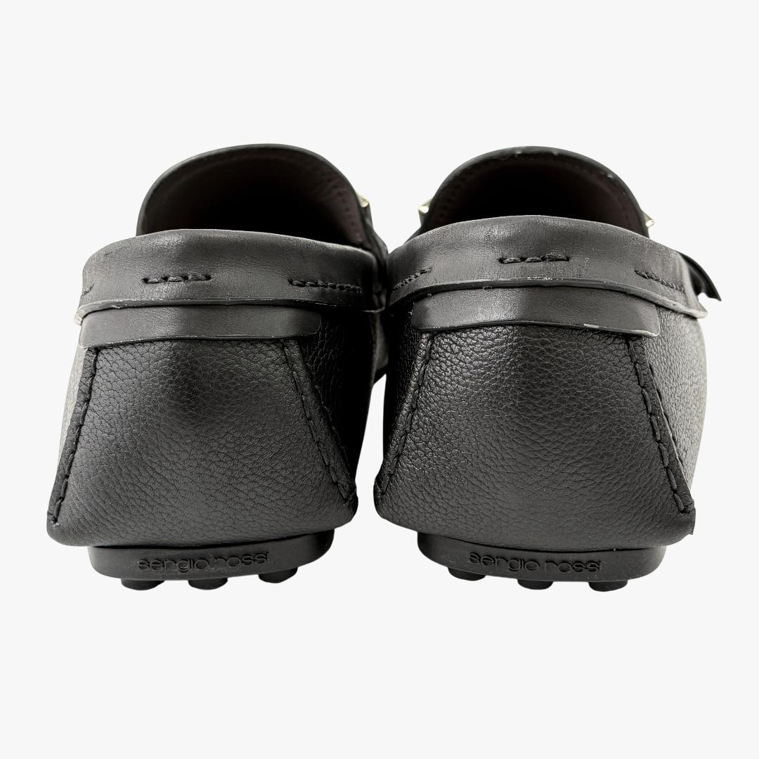【極美品】セルジオロッシ ドライビングシューズ　モカシン メタルバックル 黒 金