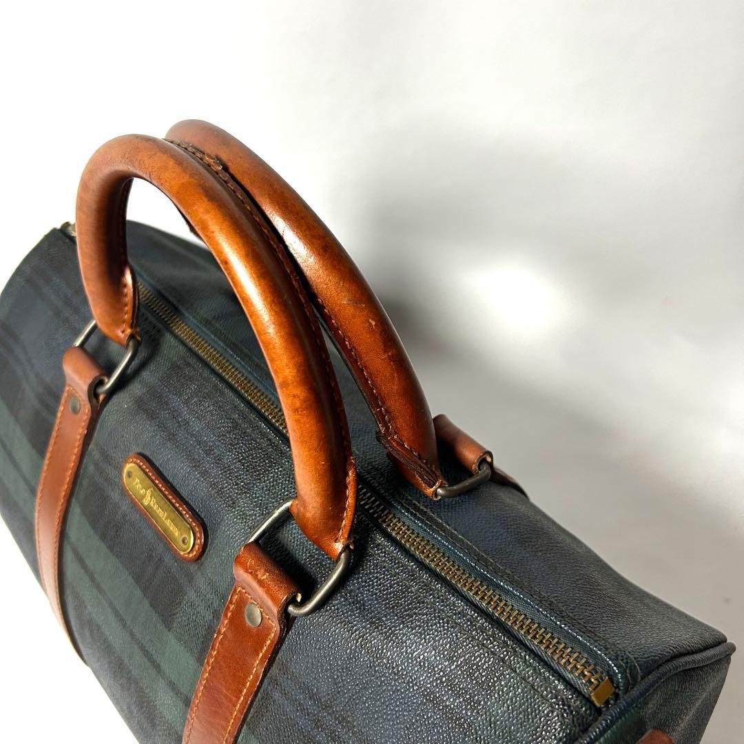【美品】ポロラルフローレン ミニボストンバッグ ブラックウォッチ　35cm