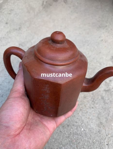 宜興 紫砂茶壺 八方文革壺 茶道具 煎茶器 工芸品 置物