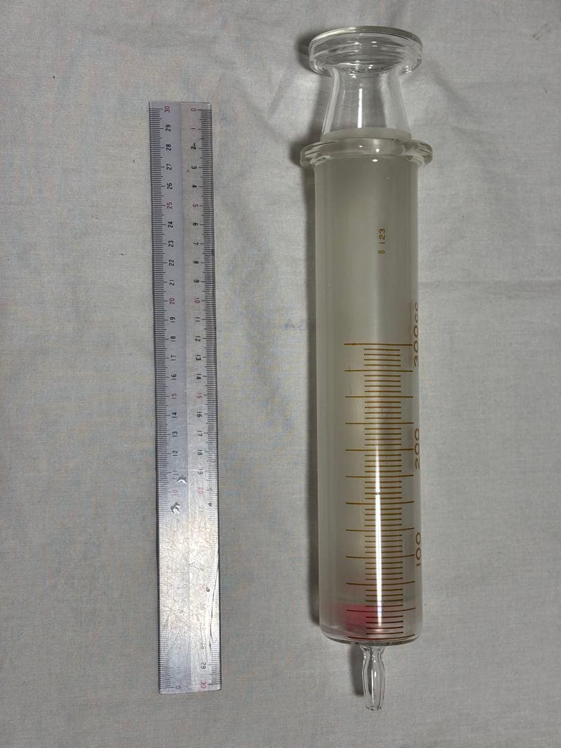 硬化ガラス製特大シリンジ　アンティーク　実験　　特注品　希少品