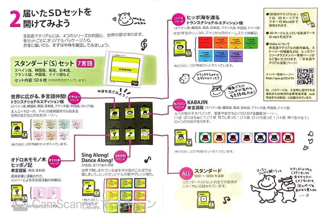 【ヒッポファミリークラブ】多言語マテリアル プレミアムSD20のみ