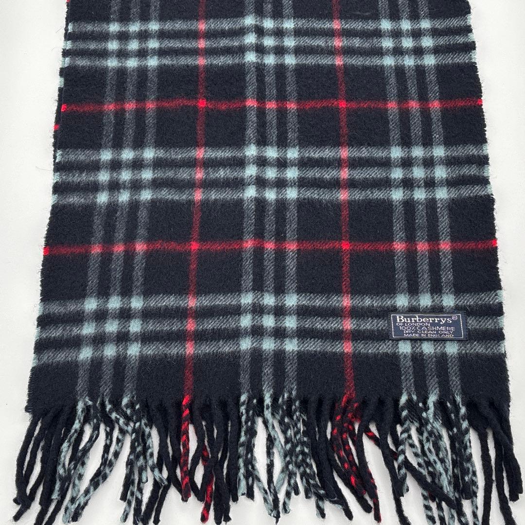 BURBERRY カシミヤ マフラー ノバチェック ネイビー バーバリー