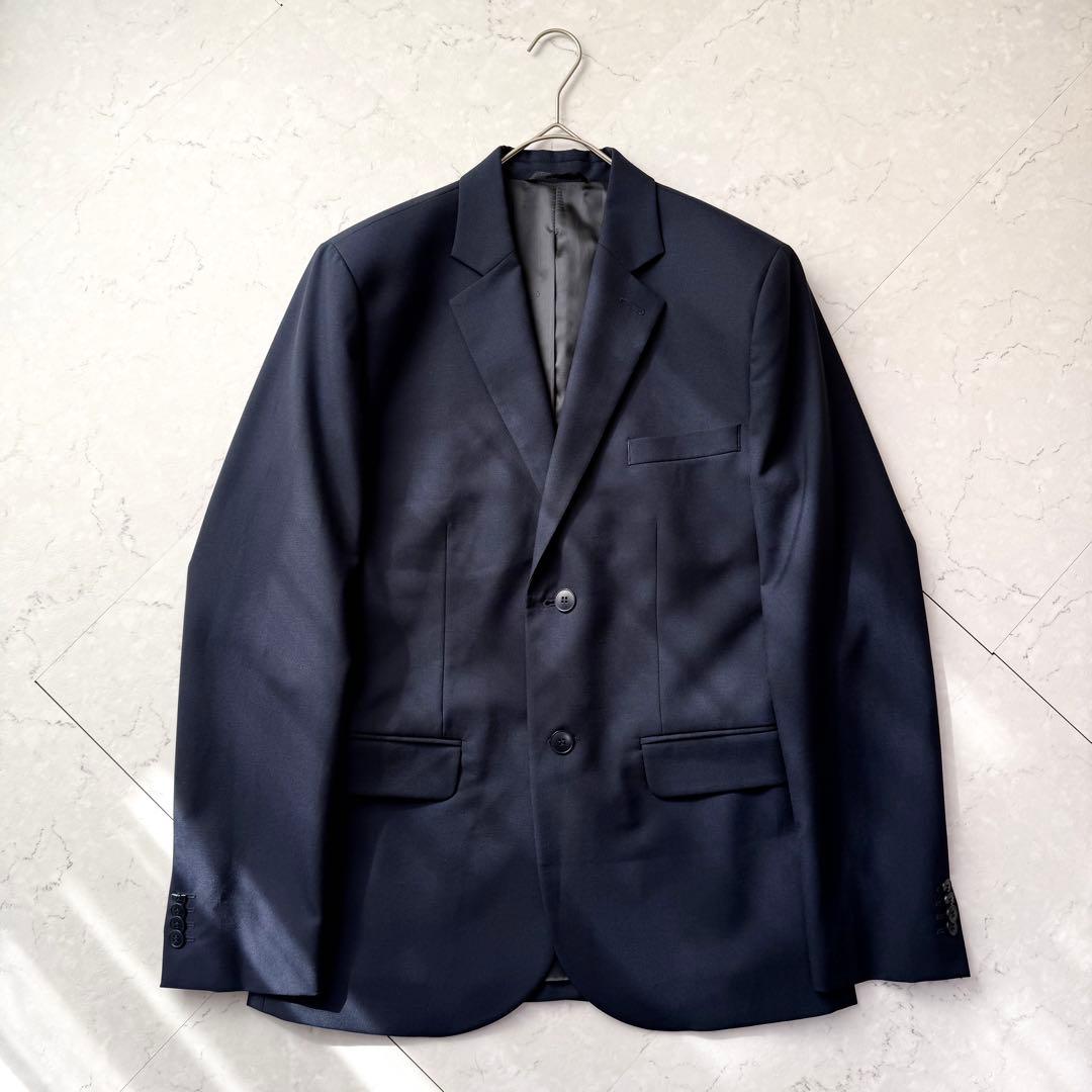 新品 agnes b テーラードジャケット 48 ネイビー 裏地 ロゴ