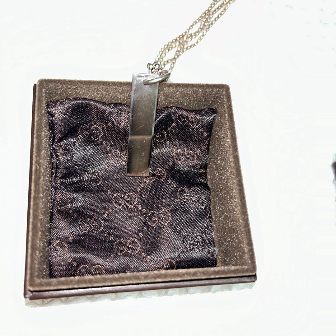 Gucciグッチ　ロゴプレート　ネックレス　シルバー
