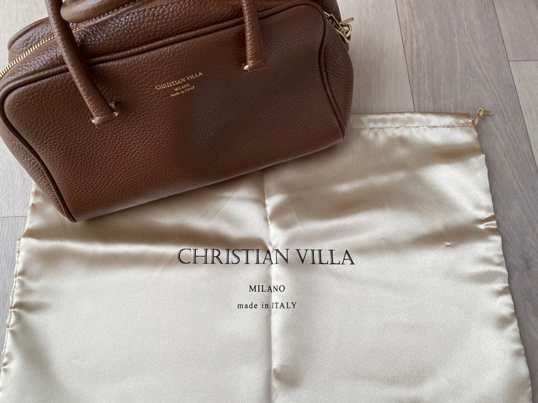 CHRISTIAN VILLA クリスチャンヴィラ　ボストンバッグ　ブラウン