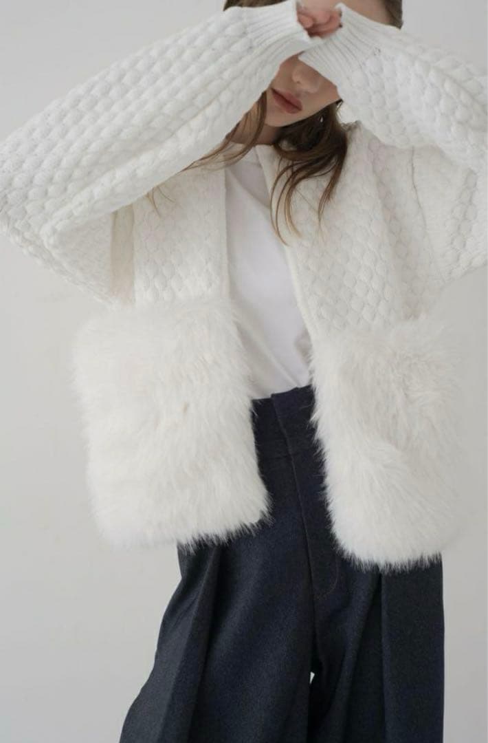 【美品】maison de dolce. メゾンドドルチェ　ファーリーニット