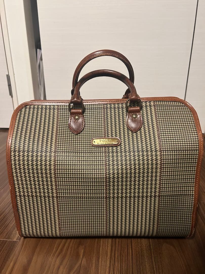 ラルフローレン　千鳥格子　ボストンバッグ