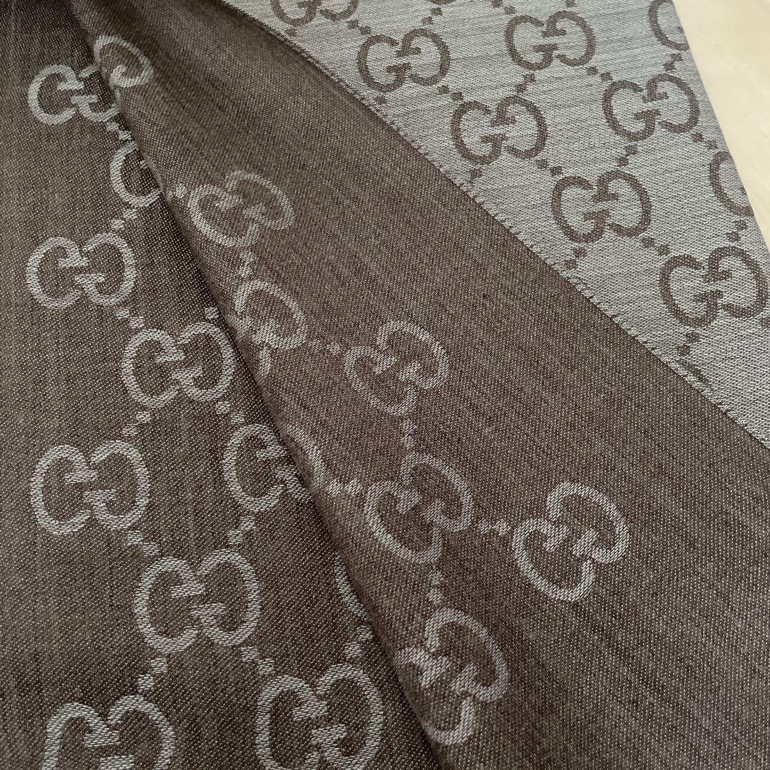 【新品・未使用】GUCCI グッチ ストール ショール GG柄　ブラウン